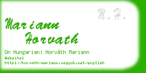 mariann horvath business card