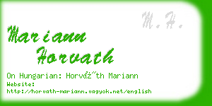 mariann horvath business card